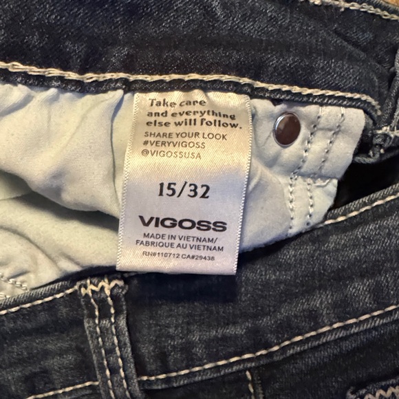 Vigoss ‘Marley Bootcut’ Dark Blue Jeans with White Stitching - Size 15/32 - Picture 3 of 7